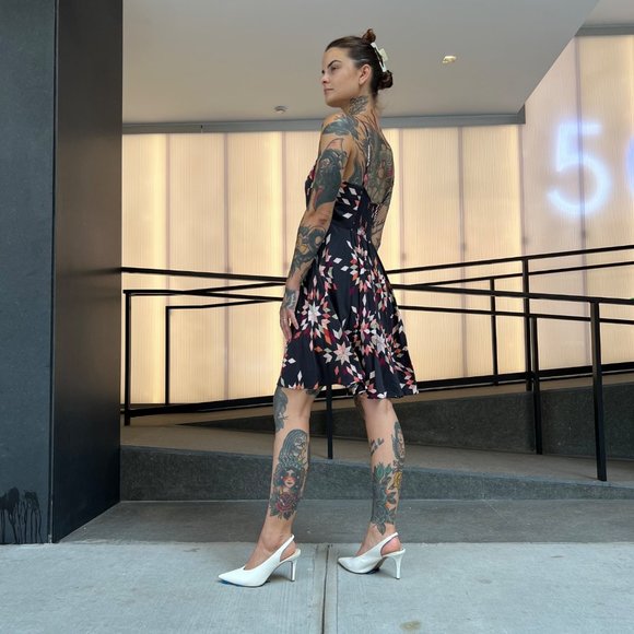 COPY - Gap Dress Geometric Quilt Print Cami Straps Sz M - Picture 9 of 11